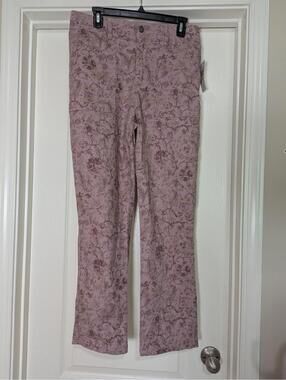 Women's reCreation Pink Purple Floral Canvas Pants Medium NWT Boho Festival